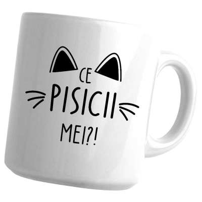 Cana alba personalizata cu text „Ce pisicii mei”