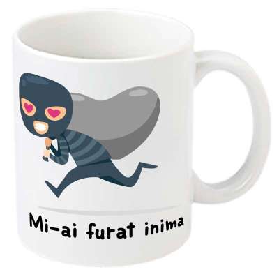 Cana personalizata „Mi-ai furat inima” – cadoul perfect pentru persoana iubita!