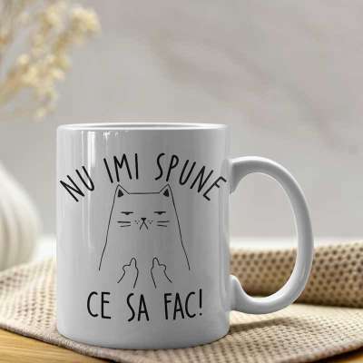 cana personalizata pisica independenta mesaj amuzant cadou iubitori pisici